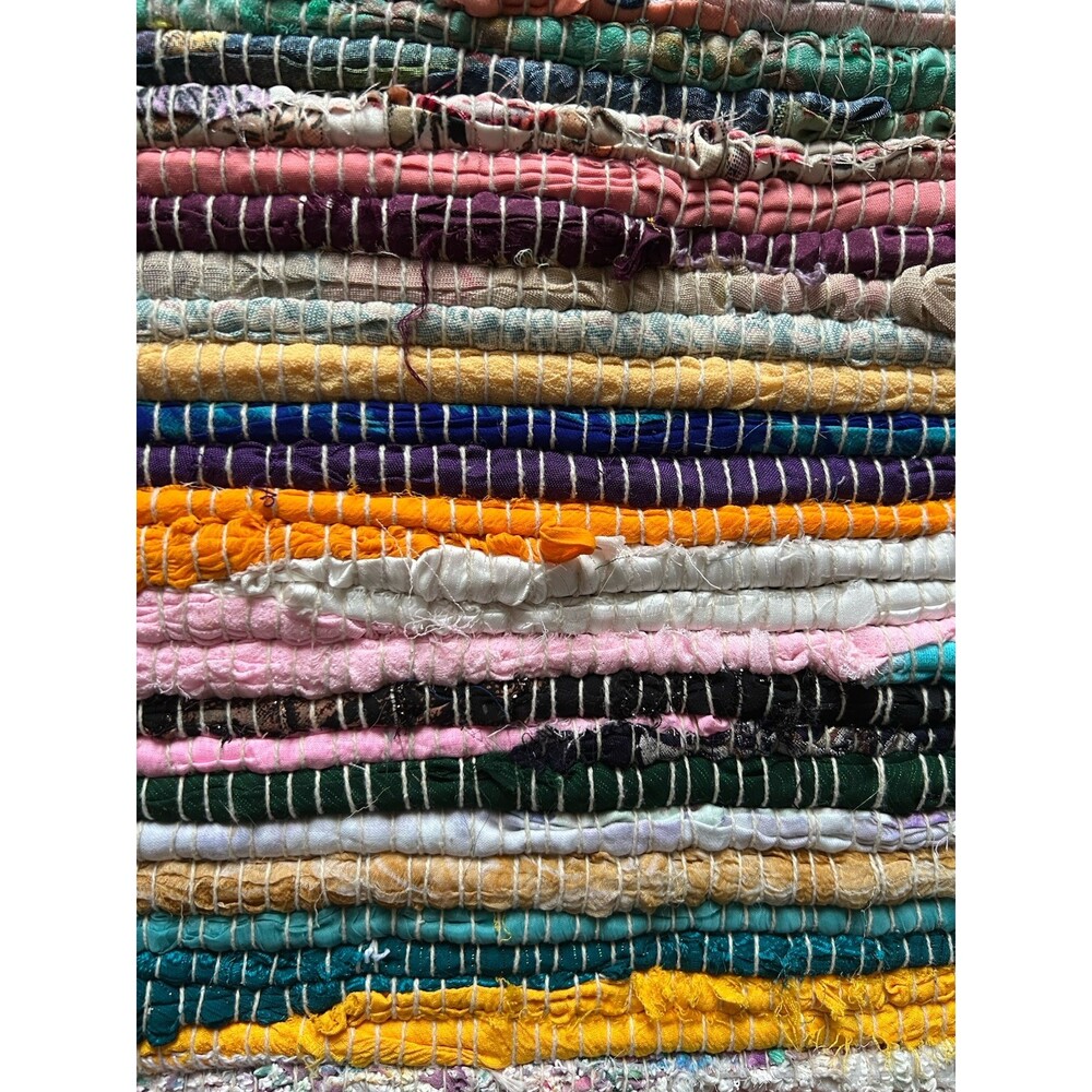NWT Chindi Rag Rug 3'x5' Boho Farmhouse Rustic Area Accent Throw Rug Multicolor - Picture 2 of 11